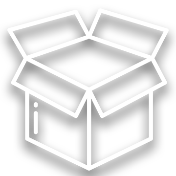 white outline of opened box