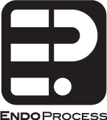 black logo with the letters "EP" inside and the word "EndoProcess" below it